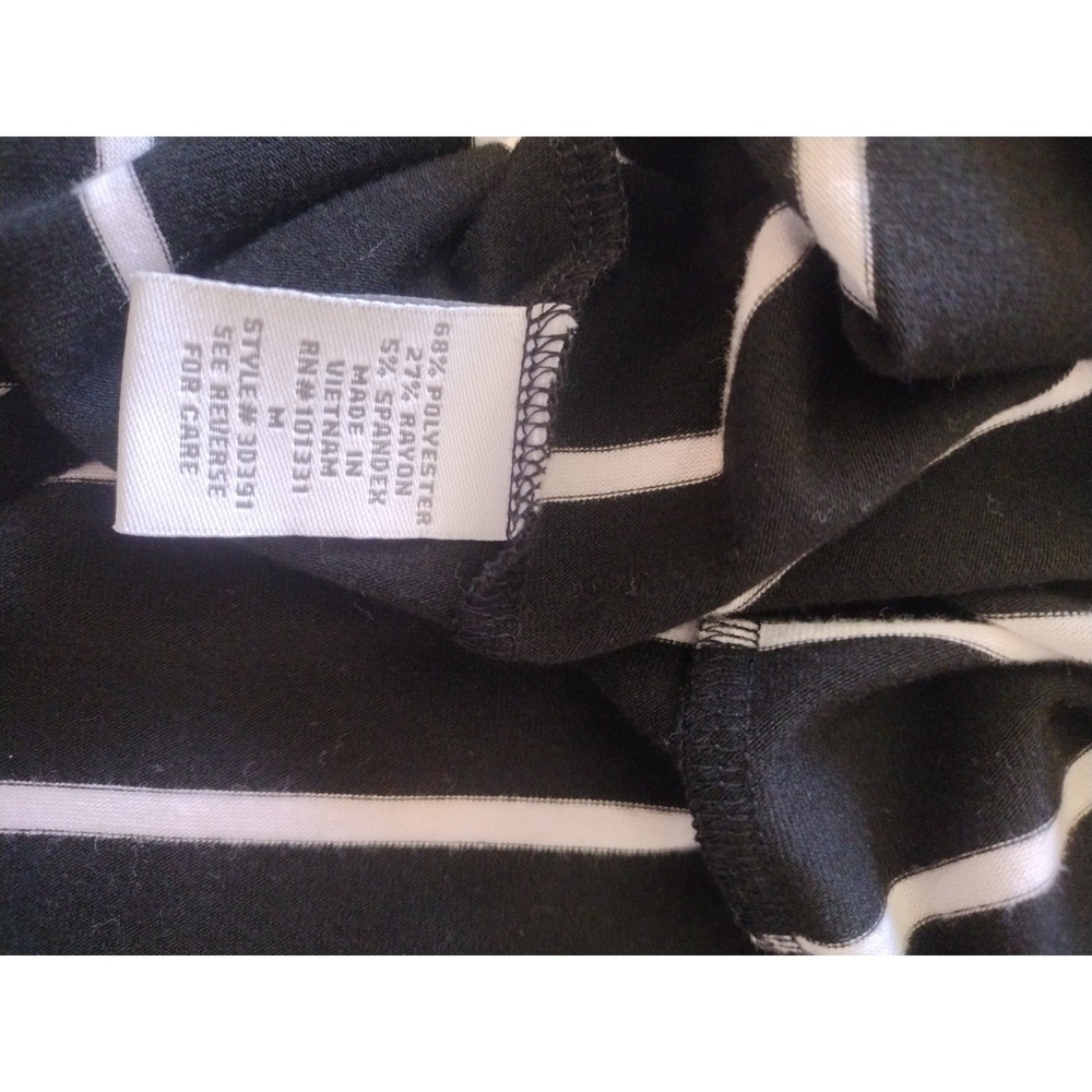 Charlotte Russo Dress Woman Medium Black White Stripes Bodycon Long Sleeves - Picture 10 of 11